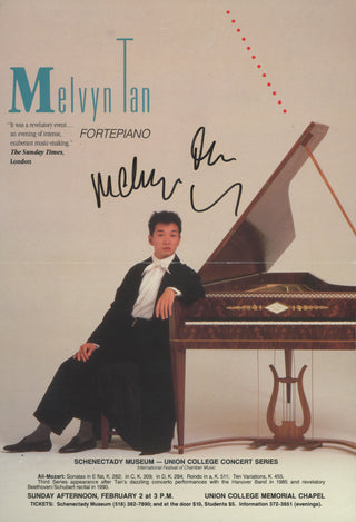 Tan, Melvyn. (b. 1956) Signed Promotional Flyer for an all-Mozart Program