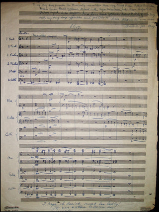 Tansman, Alexandre. (1897–1986) Autograph Music Manuscript, "Elegy."