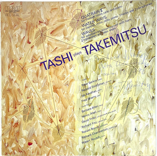 Takemitsu, Toru. (1930 - 1996) "TASHI PLAYS TAKEMITSU" - Signed LP Record to an important Chemist