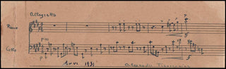 Tcherepnin, Alexander. (1899-1977) Autograph Musical Quotation