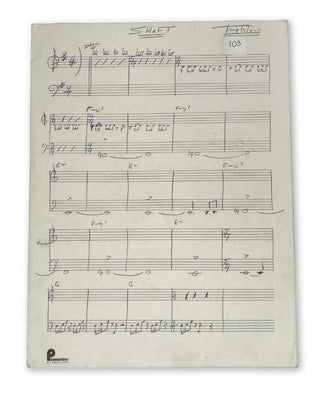 [The Temptations. (1960–)] Theme from Shaft - Autograph Score with Set List and Musical Fragments