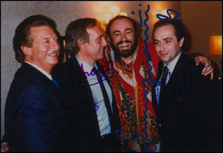 [Tenors] Pavarotti, Luciano. (1935–2007) & Kraus, Alfredo. (1927–1999) & Carreras, Jose. (b. 1946) & Aragall, Giacomo. (b. 1939) Signed Photograph