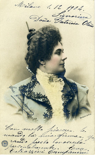 Tetrazzini, Eva. (1862-1938) Signed Photograph Postcard