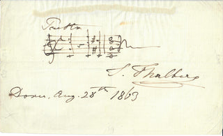 Thalberg, Sigismund. (1812-1871) Autograph Musical Quotation