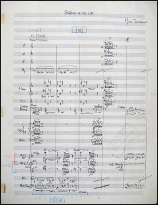 Theodorakis, Mikis. (b. 1925) Autograph Musical Score, "Shadow of the Cat."