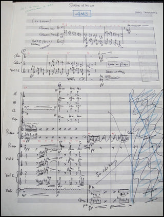 Theodorakis, Mikis. (b. 1925) Autograph Musical Score, "Shadow of the Cat."