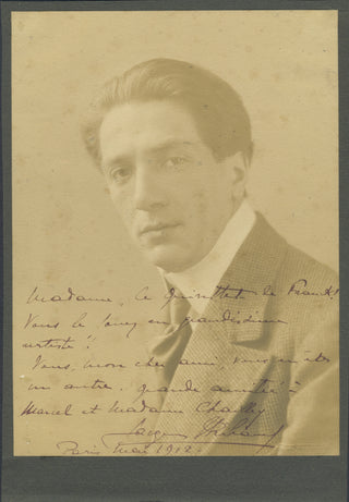 Thibaud, Jacques. (1880–1953) Signed Photograph to Marcel and Céliny Chailley