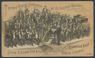 [Violin] Thomas, Theodore. (1835-1905) Thomas Grand Orchestra - Vintage Gut Strings Trade Card