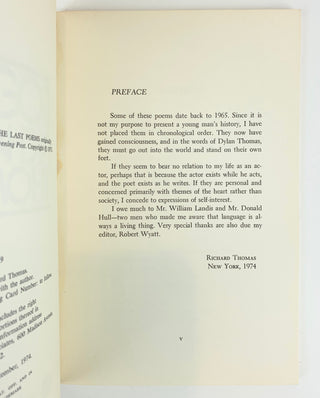 [The Waltons] Thomas, Richard. (b. 1951) "Poems by Richard Thomas" - Signed