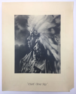 [Native Americans] Chief Thunderbird [Thunderbird, Richard Davis.] (1866–1946) & Spurr, Ervin Willard.  Signed Photograph with Two Further Native American Photographs