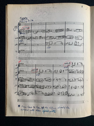 [Bartók, Béla. (1881–1945)] Serly, Tibor. (1901–1978) [Monteux, Pierre. (1875–1964)] "Homage à Béla Bartók" - Heavily Annotated and Edited Score from the Collection of Pierre Monteux