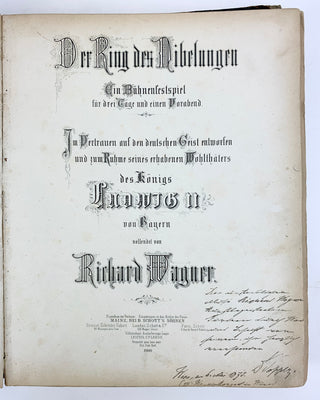 [Wagner, Richard. (1813–1883)] Popper, David. (1843–1913) Götterdämmerung...Vollständiger Klavierauszug - FIRST EDITION, INSCRIBED BY DAVID POPPER AT THE 3RD VIENNA WAGNER CONCERT OF 1875