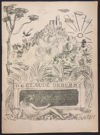 [Debussy, Claude. (1862–1918)] Dufy, Raoul. (1880–1953) & Dukas, Paul. (1865–1935) & Bartók, Béla. (1881–1945) & Ravel, Maurice. (1875–1937) & Falla, Manuel de. (1876–1946) & Stravinsky, Igor. (1882–1971) & Satie, Erik. (1866–1925) Tombeau de Claude Debus