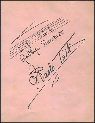 Tosti, Sir Francesco Paolo. (1846-1916) Autograph Musical Quotation