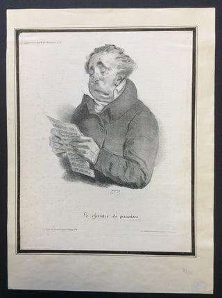 [Musical Iconography] [Traviès de Villers, Charles Joseph. (1804-1859)] "The Parish Singer" - Lithograph Engraving