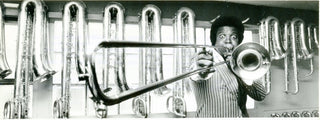 [Trombone] Blanco, Roberto. (b. 1937) At the Trombone Factory - Original Press Photograph