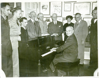 Truman, Harry. S. (1884 - 1972) Truman at the Piano - Original Press Photograph