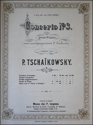 [Russian Music] Tchaikovsky, Peter Ilyich. (1840–1893) Concerto No.3 pour Piano Op.75