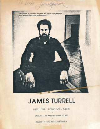 Turrell, James. (b. 1943) Signed Flyer for a Lecture, ca. 1980