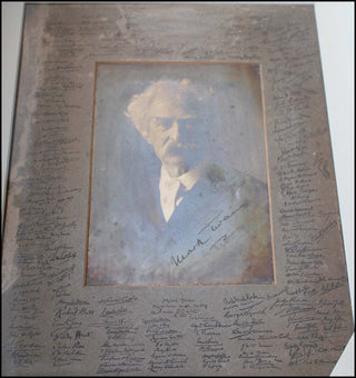 [Literature] Twain, Mark. [Samuel Langhorne Clemens] (1834 - 1910) Signed "Savage Club" Photograph