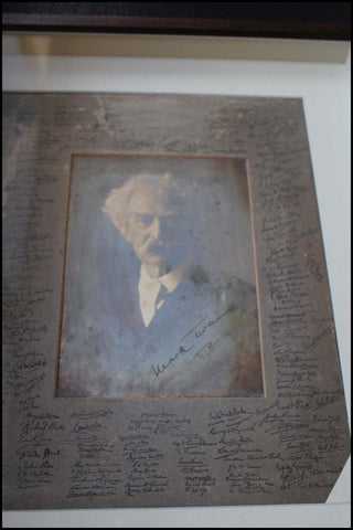 [Literature] Twain, Mark. [Samuel Langhorne Clemens] (1834 - 1910) Signed "Savage Club" Photograph