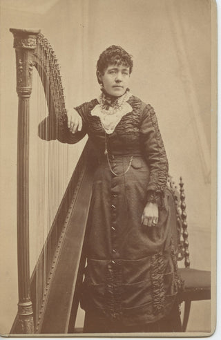 [Harp] Unidentified Harpist Cabinet Photograph