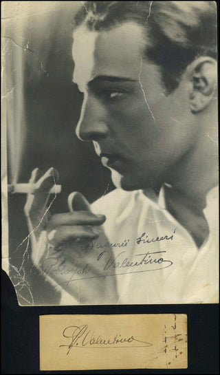 [Film Icons] Valentino, Rudolph. (1895-1926) Autograph Signature and Photograph