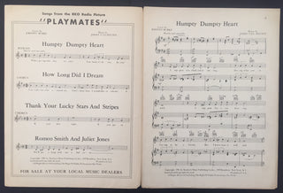 Van Heusen, Jimmy. (1913–1990) "Humpty Dumpty Heart" - Signed Sheet Music