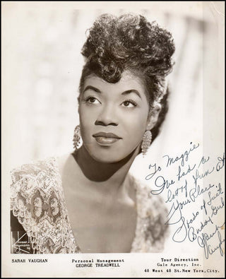 [Jazz & Song] Vaughan, Sarah. (1924–1990) Early Signed Photograph