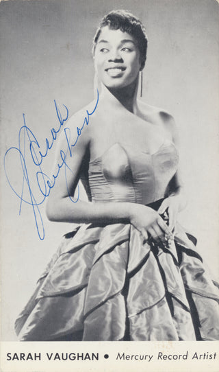 Vaughan, Sarah. (1924–1990) Signed Postcard Photograph