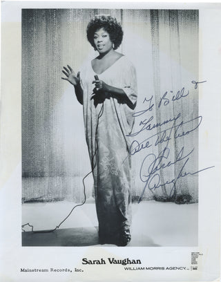 Vaughan, Sarah. (1924–1990) Signed Photograph