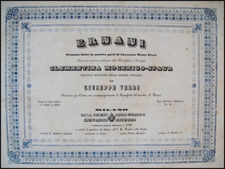 Verdi, Giuseppe. (1813-1901) Ernani dramma lirico in quattro parti. First Edition [Vocal Score]