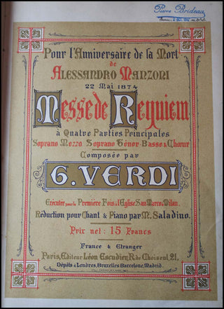 Verdi, Giuseppe. (1813-1901) Messe de Requiem.