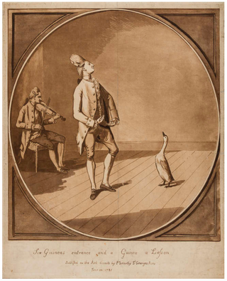 [Vestris, Gaetano Apolline Baldassarre. (1729–1808)] Sandby, Paul. (1731–1809) Six guineas entrance and a guinea a lesson