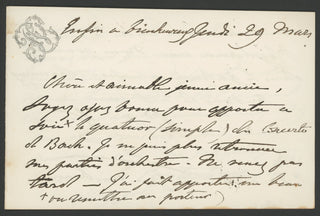 Viardot, Pauline. (1821-1910) Autograph Letter