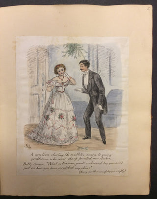 [Victorian Scrapbook] Tatham, Elizabeth. (1849-?) 1867 Commonplace Scrap Album with Drawings, Jokes, and Autographs