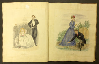 [Victorian Scrapbook] Tatham, Elizabeth. (1849-?) 1867 Commonplace Scrap Album with Drawings, Jokes, and Autographs