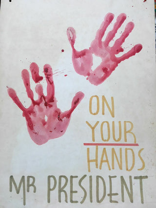 [Vietnam] "[BLOOD] On Your Hands Mr. President" - Vietnam War Protest Poster