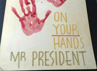 [Vietnam] "[BLOOD] On Your Hands Mr. President" - Vietnam War Protest Poster