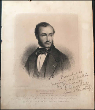 [Vieuxtemps, Henri. (1820-1881)] Vieuxtemps, Louise.  Inscribed Portrait Lithograph of Vieuxtemps