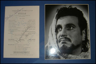 [Otello] Vinay, Ramon. (1911-1996) &amp; Tebaldi, Renata. (1922-2004)  Signed Program and Photograph, Framed