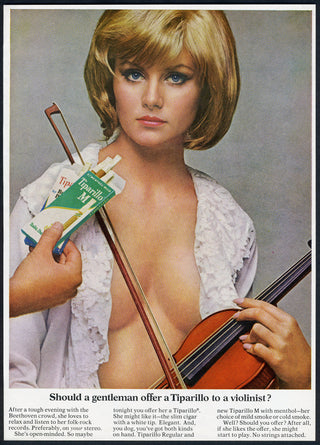 [Violin] "Should A Gentleman Offer a Tiparillo to a Violinist?" - 1960's Magazine Ad