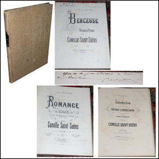 [Violin] Saint-Saëns, Camille. (1835–1921); Wieniawski, Henri. (1835–1880); Ernst, Heinrich Wilhelm. (1812–1865); Colonne, Édouard. (1838–1910) Signed Presentation Sammelband of Virtuoso Violin Music