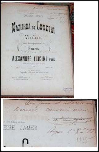 [Violin] Saint-Saëns, Camille. (1835–1921); Wieniawski, Henri. (1835–1880); Ernst, Heinrich Wilhelm. (1812–1865); Colonne, Édouard. (1838–1910) Signed Presentation Sammelband of Virtuoso Violin Music