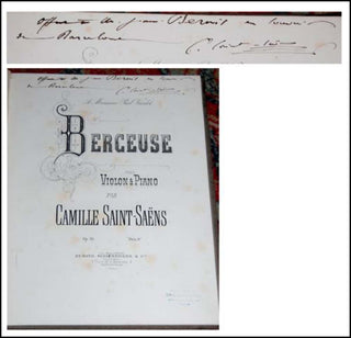 [Violin] Saint-Saëns, Camille. (1835–1921); Wieniawski, Henri. (1835–1880); Ernst, Heinrich Wilhelm. (1812–1865); Colonne, Édouard. (1838–1910) Signed Presentation Sammelband of Virtuoso Violin Music