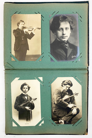 [Violinists] Edwardian Album of Postcard Photographs