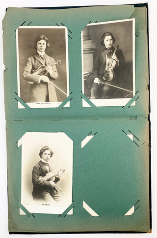 [Violinists] Edwardian Album of Postcard Photographs