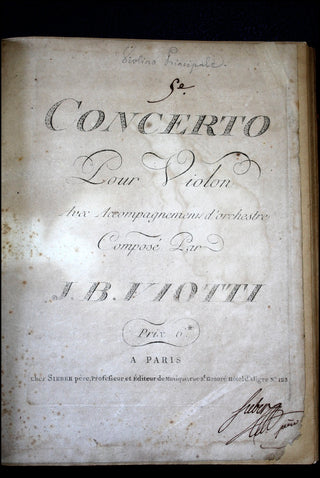 Viotti, Giovanni Battista. (1755 - 1824) 20 First Edition Violin Concerti