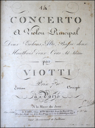 Viotti, Giovanni Battista. (1755 - 1824) 20 First Edition Violin Concerti