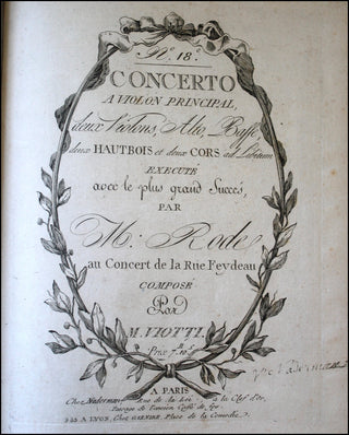 Viotti, Giovanni Battista. (1755 - 1824) 20 First Edition Violin Concerti